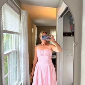 Never Been Worn Lumiere Pink Stripe Dress